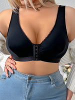 Everyday front closure Women's Plus size Brassiere Thin Cup Push up Wireless Bralette Comfort underwear Lingerie Bra