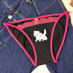 Cotton Girls Panties Cute Cat Sexy Japanese Lace Women Briefs Lady ThongUnderwear G String Female Low Waist Lingerie