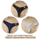 3Pcs/Set Women Cotton Thongs Panties Sexy Low Waist G-String Briefs Ladies Brazilian Lingerie Girls Breathable Intimates Bikini
