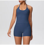 New 2Pcs Yoga Sets Naked Feel Women Workout Fitness Gym Clothes High Waist Yoga Shorts And Sports Bra Impact Shorts Workout Sets