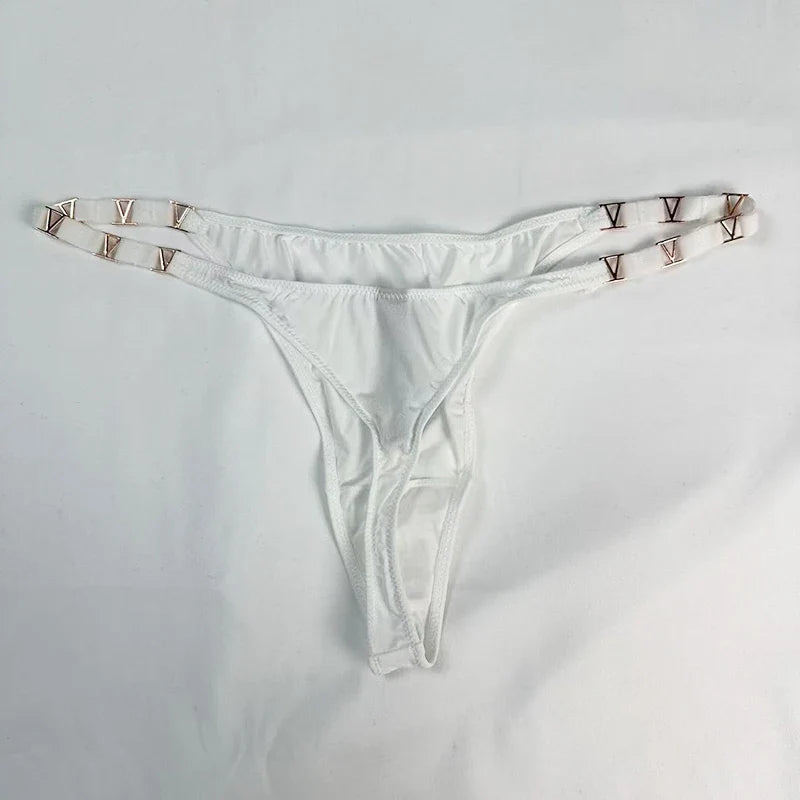 Low Rise Sexy Thong Women Underwear Briefs Seamless Panties Zebra Flower Luxury Metal Buckle G String Bikini Girls Female Panty