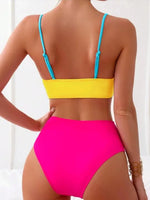 2026 New Patchwork Two-Piece bikini Swimsuit Sexy Women Tight Hollow Swimsuit Backless Swimwear Cross Push Up Beach Bathing Suit