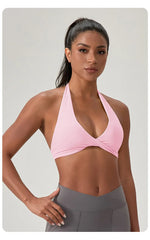 Women's Yoga Bra Halter Back Fitness Underwear Sexy Wire-Free Sports Vest Comfortable Breathable Bra