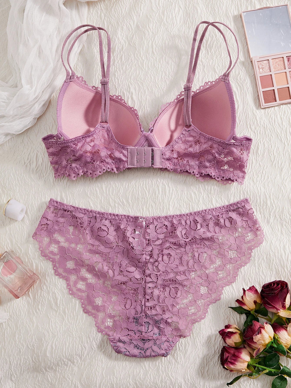 Single of Women's Underwear Set Sexy Lace Patchwork with Push Up Bra Romantic Sheer Women's Panties