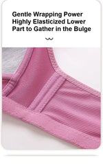 Gathered Side Collection Lifting Underwear Breasts Brassiere Large Size Bra Full Cup Underwear Brassiere No Steel RingBra