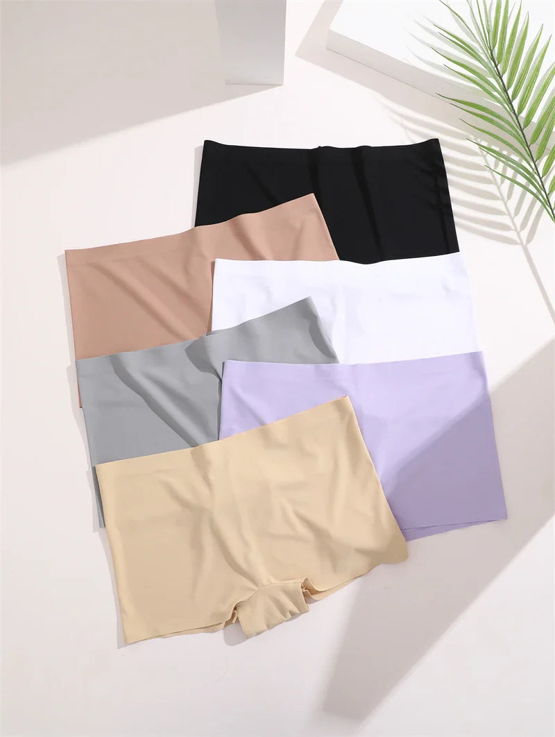 3Pcs Women's Seamless Sports Boxers Underwear Female Solid Color Panties Comfortable Brief Cozy Lingerie Intimate Underpant S-XL