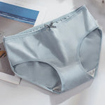 5Pcs Women Underwear Made Of Pure Cotton, Breathable Mid Waist, Pure Color, Thin Breathable Bow Underwear For Girls