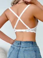 French Hollow lace spliced underwire sexy bras Adjustable straps backless invisible push up bra for women Comfortable Bralette