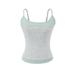 New Korean Style Pure Desire Color-Block Patchwork Base Shirt Women's Striped Inner Camisole Tank Top For Woman Casual TA42