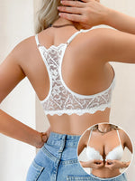Floral Lace Women's Bra Front Clasp Padded Push up Bra Sexy Backless Underwear Trendy Women's Top