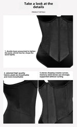 1pc Sexy Corset Solid Color Deep V Neck Contouring Onesie Belly Control Waist Trainer Slimming Thong Shapewear Women'S Lingerie