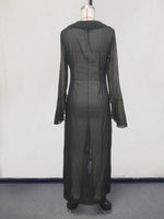 New Chiffon Tunic Beach Cover Up Cover-ups Dress Sunscreen Beachwear Womens Clothing Sexy V Neck Ruffled Long Sleeve Black White
