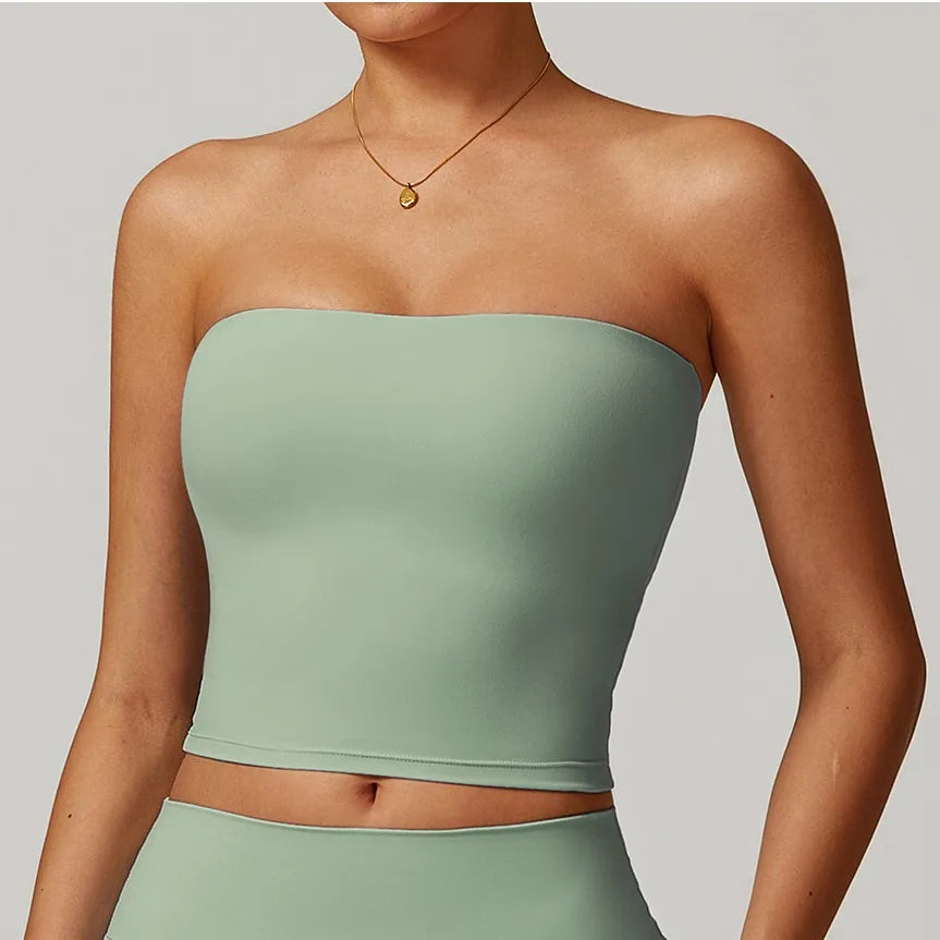 Strapless Yoga Vest for Women Underwear Sexy Beautiful Back Sports Bra for Women's Gym Shock-absorbing Quick Drying Fitness Top