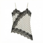 HH Sexy Women Asymmetrical Lace Slip Tops Summer Female Backless Sleeveless Off Shoulder Underwear Tanks Elegant Beach Camisole