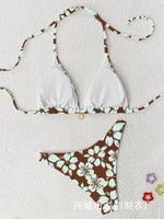 Micro Bikini 2026 Push Up Women Swimsuits Sexy Swimwear Brazilian Bikini Set Biquini Print Swimsuit Summer Brown Beachwear