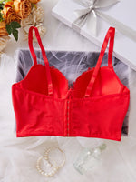 Plus Size Floral Embroidered Lace Bustier Bra – Push Up, Tummy Control & Non-Slip Corset Top