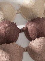 3Pcs Lace Women Strapless Bra Stylish Front Buckle Push up Bra Invisible Off-Shoulder Underwire Bras Women