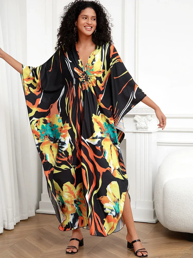 Easy Dry Beach Cover Up Robe Plage Vestido Playa Beach Pareo Swimsuit Cover Up Beachwear 2025 Bathing Suit Women Maxi Dress