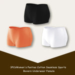 3PCS/SET Women Panties Cotton Seamless Sports Boxers Underwear Female Solid Color Briefs Cozy Lingerie Intimate Underpants XS-XL