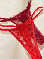 10Pcs/Set Lace Women Panties Low-Waist Sexy Hollow Out G-String Elastic Adjustable Waistband Sexy Lingerie Women's Underwear