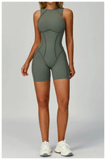 New Seamless Yoga Jumpsuits Sports Fitness Hip-lifting Backless Shorts One-piece Workout Gym Leggings Tracksuits for Women