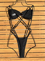 Shiny Sequin Black One Piece Swimsuit 2026 Women Sexy Hollow Out Backless Thong Bikini Summer Bathing Suit Swimwear Monokini