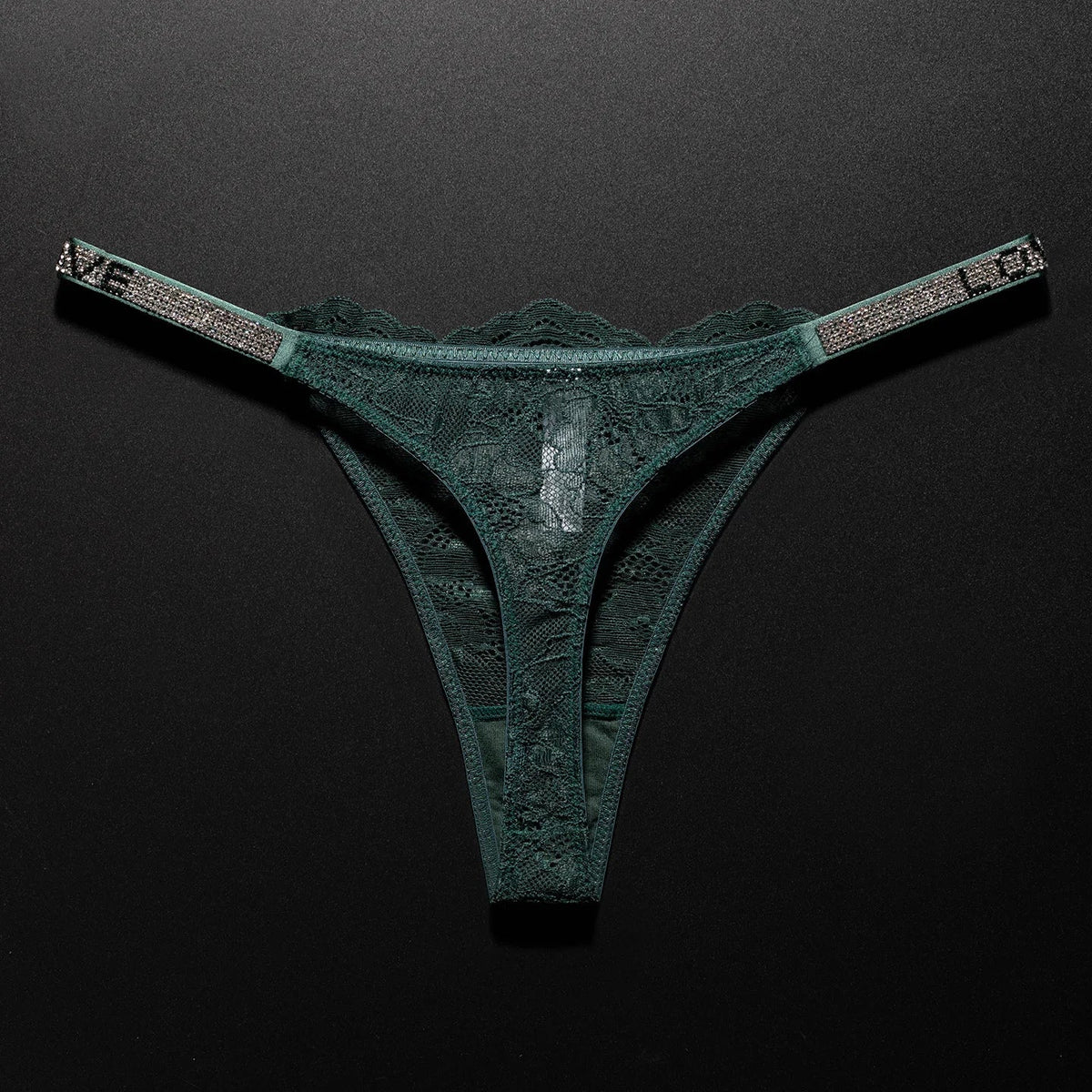 Lace Sexy Girls Women Panties Seamless Underwear Rhinestone G String Letter Transparent Thong For Female Low Rise Ladies Briefs