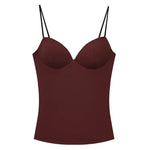 HXAO Woman Tops Corset Crop Top Women Sleeveless Black Brown Top With Straps Camisole Bodycon Backless Sexy Tops Bustier