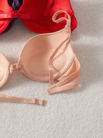3-Pack Women's Underwear Set Everyday Basic Simple Solid Underwire Padded Push-Up Bra Casual & Comfortable T-Shirt Women's Bra