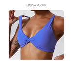Hearuisavy Summer Sports Bra Shockproof Push Up Gym Top Women Quick-Dry Yoga Clothes Pleated Design Brassiere Workout Crop Top
