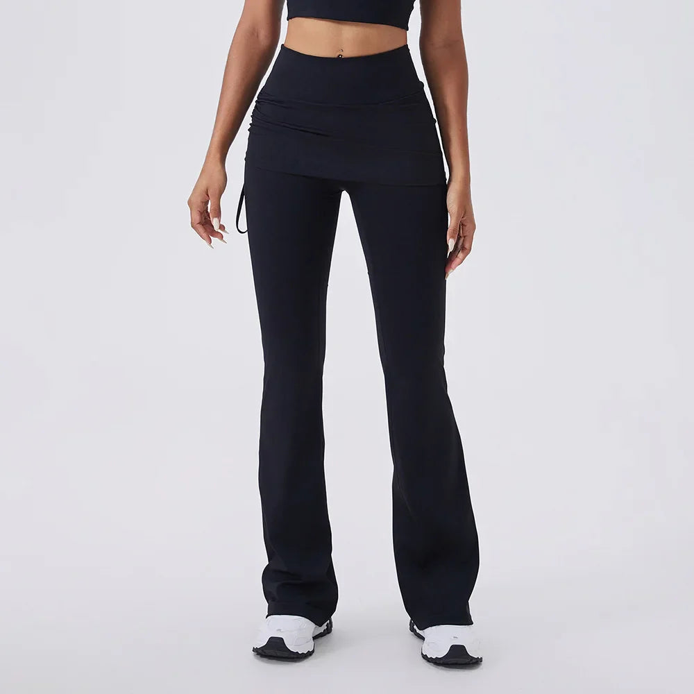 Flare Leggings Women Yoga Pants Bell-bottoms Yoga Trousers High Waist Fitness Pants Stretch Gym Wide Leg Yoga Leggings