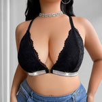 1pcs Fashion Style Plus Size 1XL-4XL Sexy Women's Bras Camisole No Pad Wire-Free Female Underwear Front Closure Sexy Lingerie