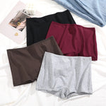 New 4PCS Women's Panties Cotton Seamless Sports Boxers Underwear Female Solid Color Cozy Lingerie Intimate Underpants XS-XL