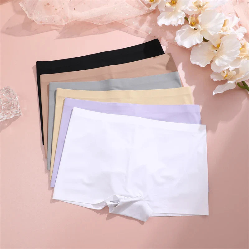 3Pcs Women's Seamless Sports Boxers Underwear Female Solid Color Panties Comfortable Brief Cozy Lingerie Intimate Underpant S-XL