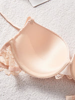 3Pcs-5Pcs Women's Bra with Patterned Engraved Cups, Sexy Lace Minimizer Bra, Underwire Push-Up Fashionable Women's Intimate Underwear