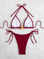 Sexy Black Micro Bikini 2025 Women Starfish Ornament Push Up Bra Tie Side Thong Swimsuit Summer Bathing Suit Holiday Swimwear