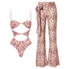 2Pcs Printed Swimsuit Women Sexy Bikini Push Up Swimwear Bandeau Biquini Female Hollow Bathingsuit Micro Swimming Suit Beachwear test