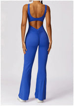 Women Sexy Back V Jumpsuit Gym Set Training Yoga Suit Sportswear Sports Jumpsuit Fitness Rompers Stretch Workout Bodysuits 8260