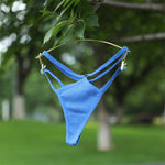 5PCS Women Sexy Cotton Panties Two Belts Hollow Out G-String Thongs Breathable Underwear for Female Solid Color Lingerie S-XL