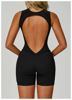 New Seamless Yoga Jumpsuits Sports Fitness Hip-lifting Backless Shorts One-piece Workout Gym Leggings Tracksuits for Women