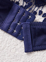 Daily Knitted Bra for Women Sexy Heart Lace Patchwork with Lace Trim Sexy Bras Comfortable Non-Padded Solid Women's Push up Bra