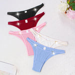 5pcs Ribbed Sexy Women Panties Low Waist Seamless Lady Briefs Breathable Comfortable Solid Underwear Underpants