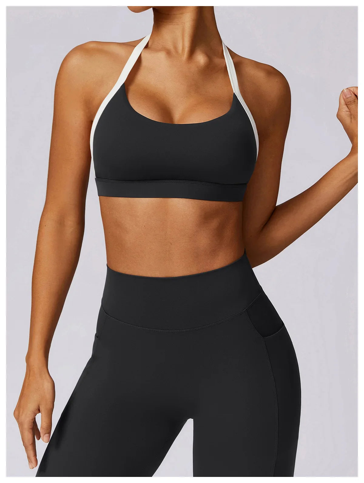 Women's Neck Hanging Back Beauty Yoga Bra Quick Drying Sports Underwear Gym Push Up Workout High-intensity Running Fitness Vest