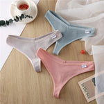 3Pcs/Set Women Cotton Thongs Panties Sexy Low Waist G-String Briefs Ladies Brazilian Lingerie Girls Breathable Intimates Bikini