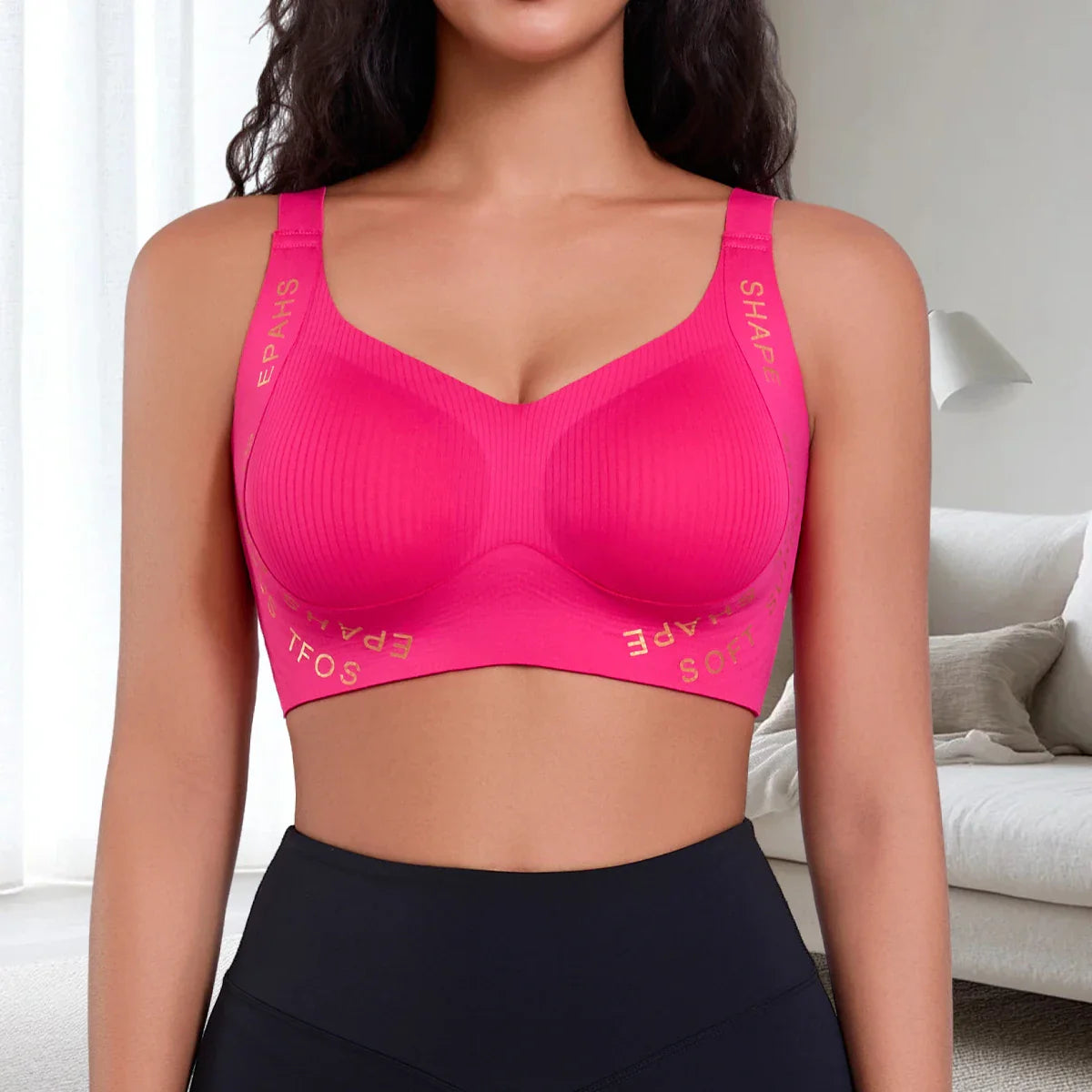 1pcs Women's Solid Seamless Underwear Jelly Glue Lady Bras No Wire And Anti-sagging PadComfortable Sports Female Brassiere