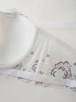 Plus Size Lace Women's Bra BCD Thin Cup Floral Embroidered Push up Bra Side Support Comfortable Underwire Lingerie Bra Women