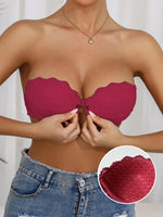Lace Strapless Bra Double Front Closure Push Up Bralette for Women Invisible Anti-Slip High support Women's underwear