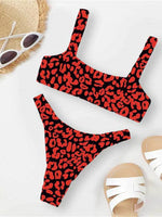 Sexy Micro Bikini 2026 Women Orange Leopard Push Up Padded Thong Swimsuit Female Cut Out Bathing Suit Swimwear Trajes De Baño