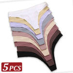 5Pcs/Set Seamless Ultra-thin panties Maillard Panties Women Ice Silk Underwear Sexy Panty Low Waist G-string Female Solid Panty