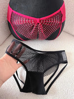 Diamonds Sexy Girls Briefs Thong Women Panties Mesh Rhinestones G String Hot Erotic Underwear Low Waist Female Intimates